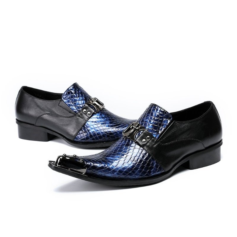 Formele Herenschoenen Eleganza Oxfords Met Puntige Neus - Blauw