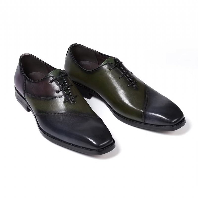 Formele Herenschoenen Executive Elegantie Lederen Schoenen - Groen