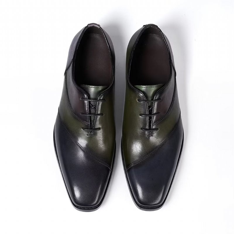 Formele Herenschoenen Executive Elegantie Lederen Schoenen - Groen