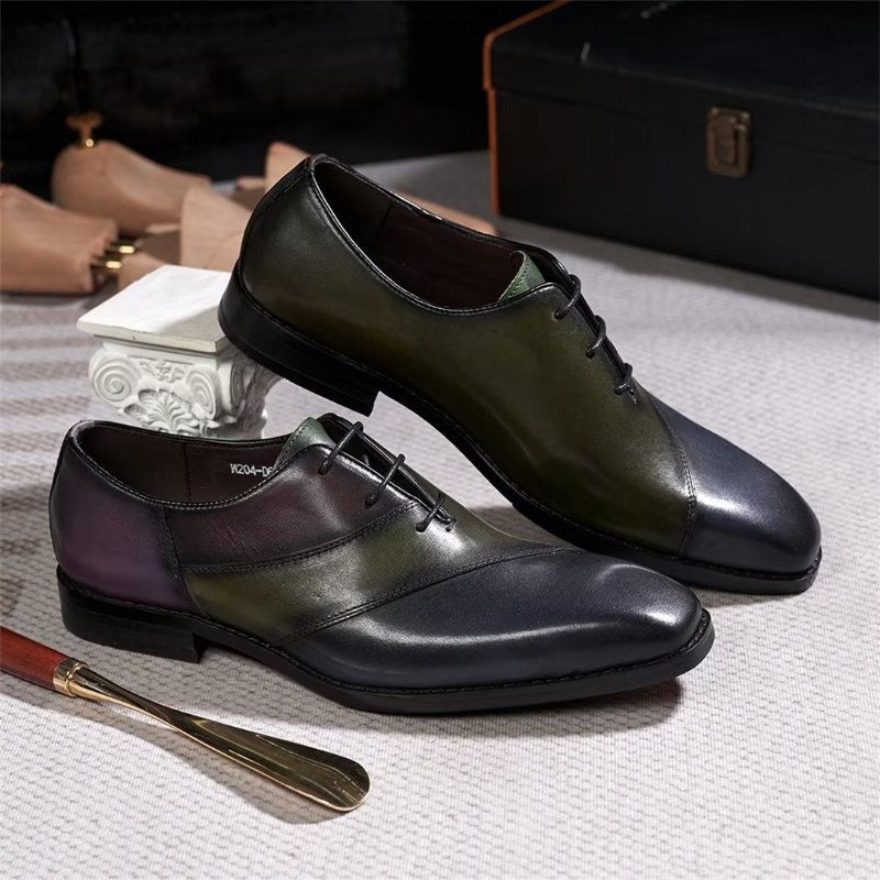 Formele Herenschoenen Executive Elegantie Lederen Schoenen - Groen