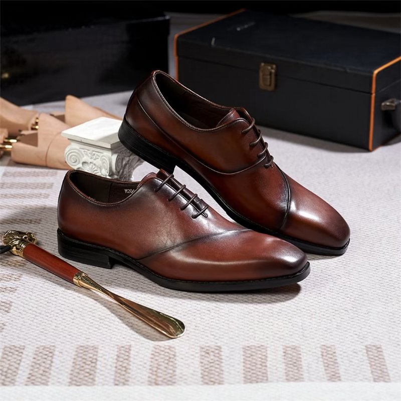 Formele Herenschoenen Executive Elegantie Lederen Schoenen - Bruin