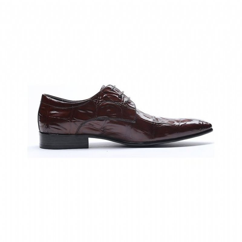 Formele Herenschoenen Executive Oxford-schoenen Met Veters - Rood