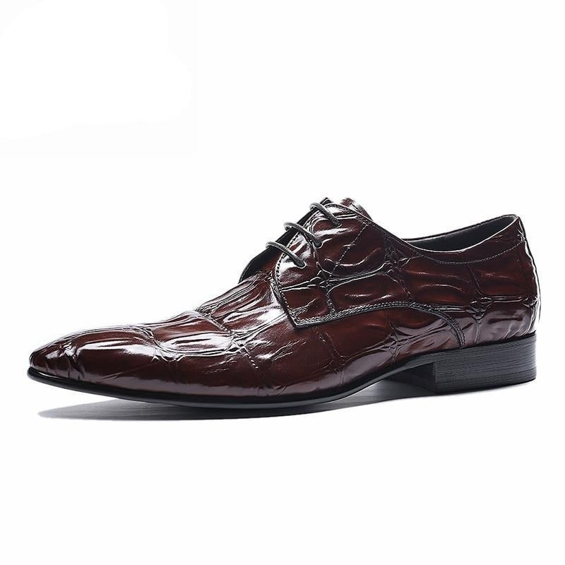 Formele Herenschoenen Executive Oxford-schoenen Met Veters - Rood