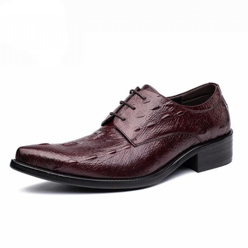 Formele Herenschoenen Executive Oxford-schoenen Met Veters - Rood