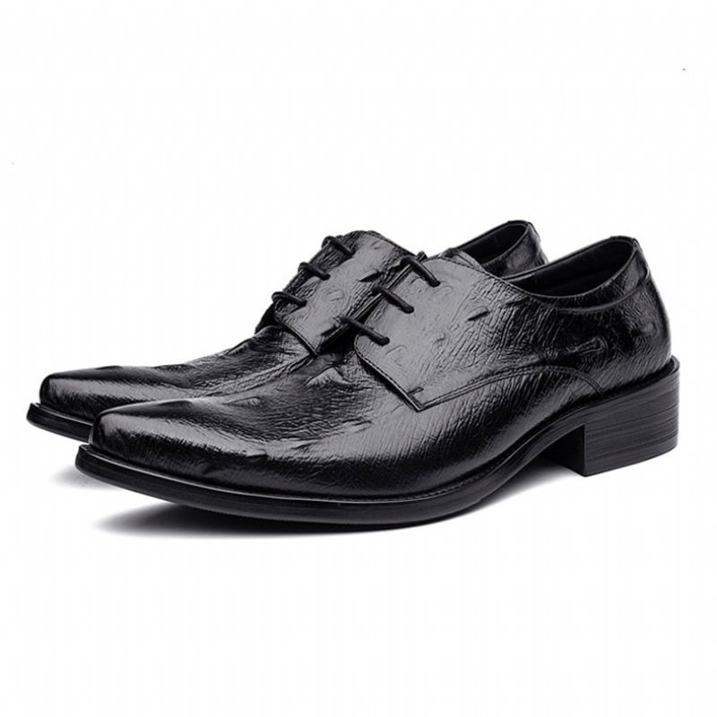 Formele Herenschoenen Executive Oxford-schoenen Met Veters - Zwart