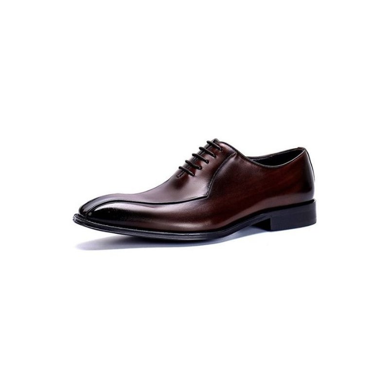 Formele Herenschoenen Exotisch Leer Trouwbrogues Met Veters - Koffie