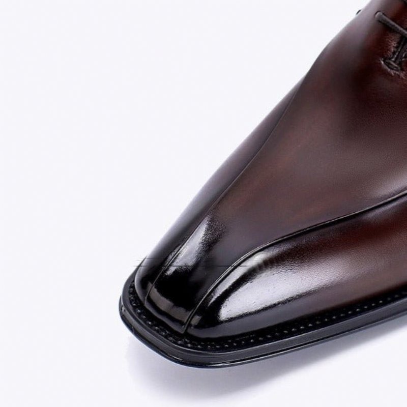 Formele Herenschoenen Exotisch Leer Trouwbrogues Met Veters - Koffie