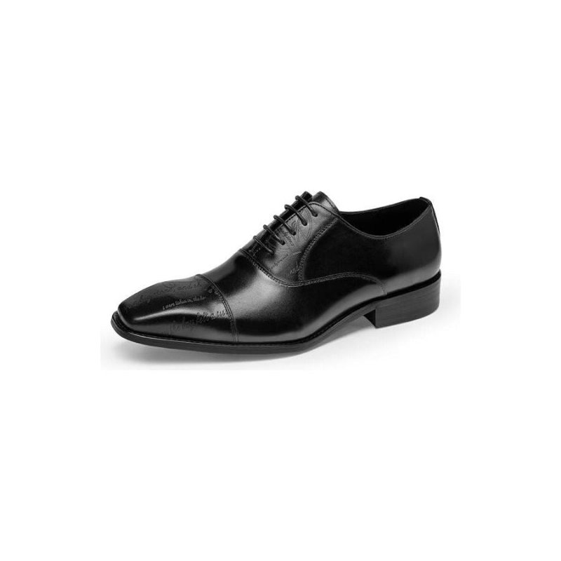 Formele Herenschoenen Exotisch Rundleer Oxford-kledingschoenen - Zwart