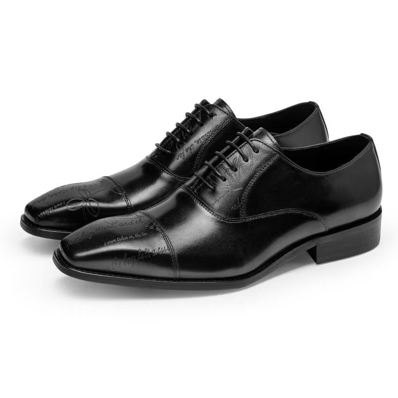 Formele Herenschoenen Exotisch Rundleer Oxford-kledingschoenen - Zwart