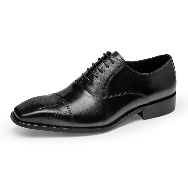 Formele Herenschoenen Exotisch Rundleer Oxford-kledingschoenen - Zwart