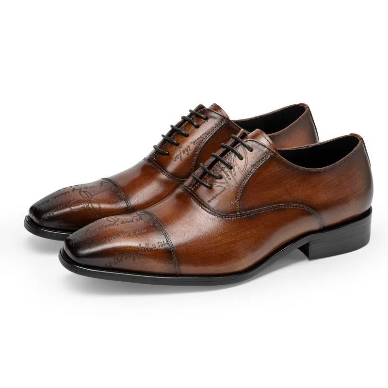 Formele Herenschoenen Exotisch Rundleer Oxford-kledingschoenen - Koffie