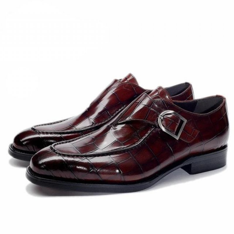 Formele Herenschoenen Exotische Alligator Slip-on-kledingschoenen - Rood