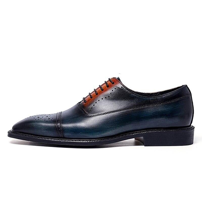 Formele Herenschoenen Exotische Bruine Brogue-schoenen - Blauw