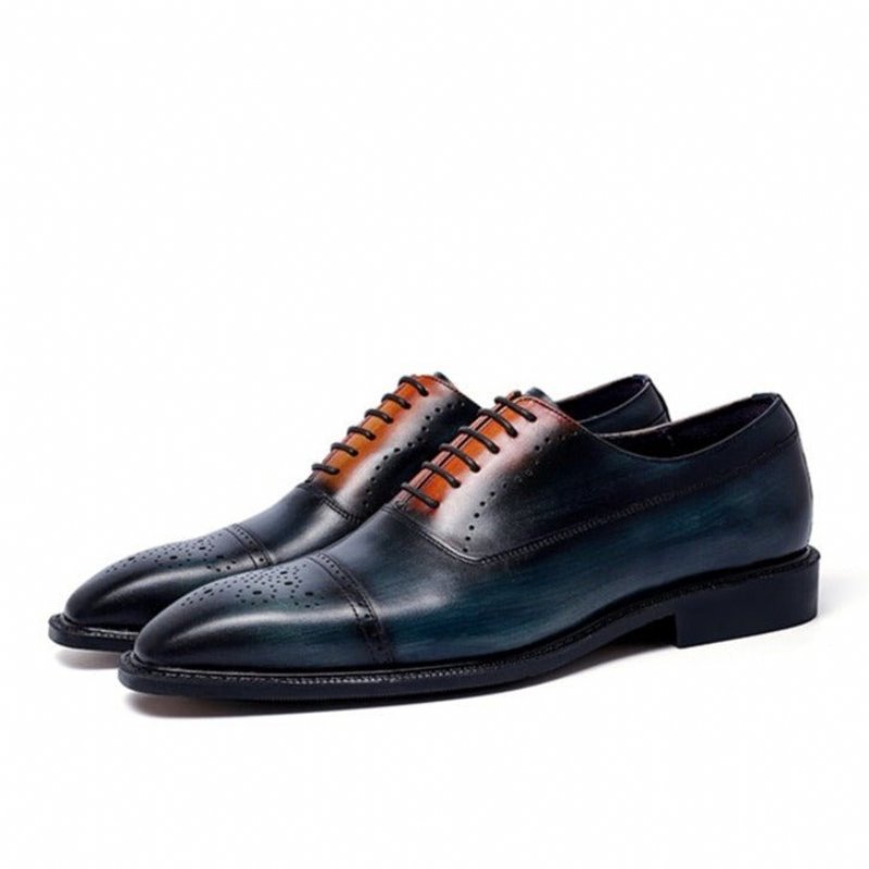 Formele Herenschoenen Exotische Bruine Brogue-schoenen - Blauw