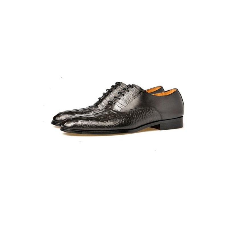 Formele Herenschoenen Exotische Gesneden Lederen Brogue-schoenen - Zwart