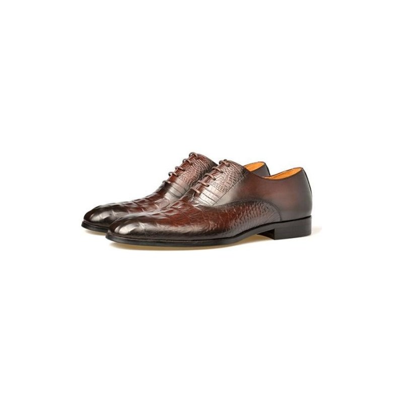 Formele Herenschoenen Exotische Gesneden Lederen Brogue-schoenen - Koffie