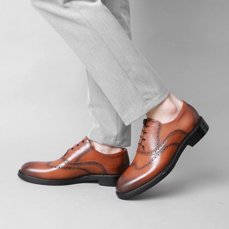 Formele Herenschoenen Exotische Oxford-kledingschoenen - Bruin