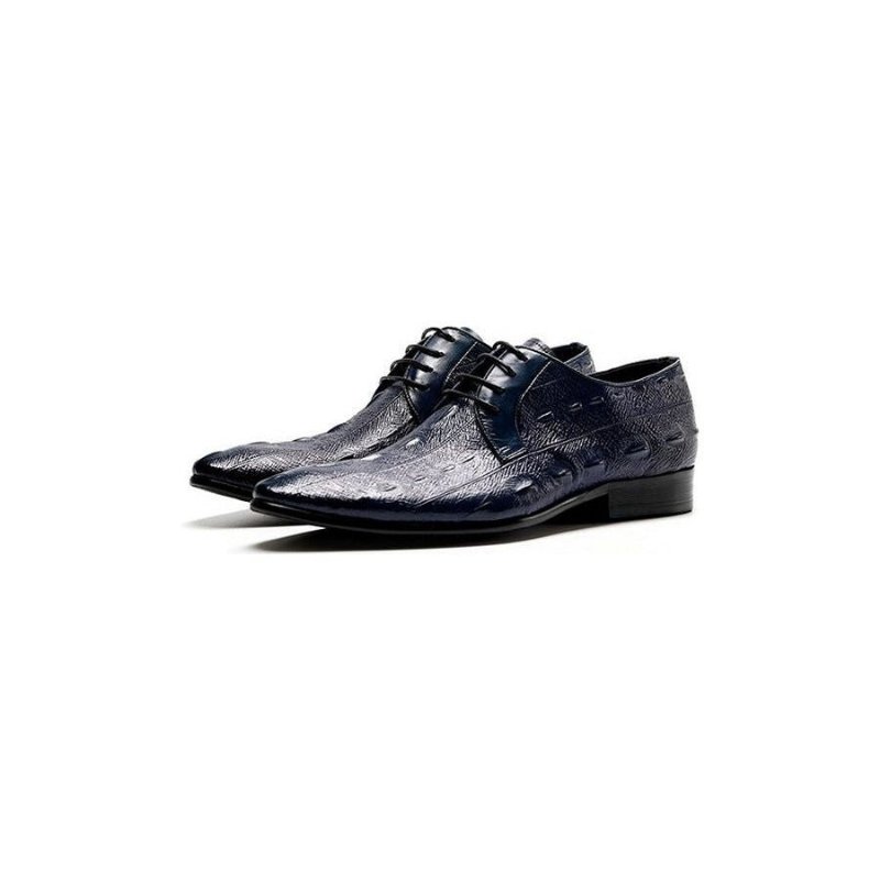 Formele Herenschoenen Exotische Oxford-schoenen Met Veters - Blauw