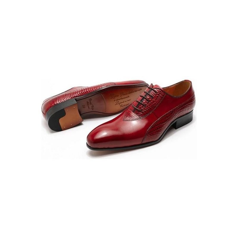 Formele Herenschoenen Exotische Oxford-schoenen Met Veters - Rood