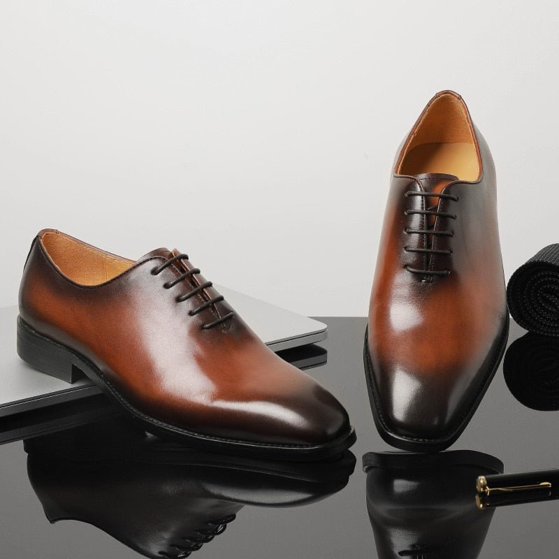 Formele Herenschoenen Exotische Oxford-schoenen Met Veters - Koffie