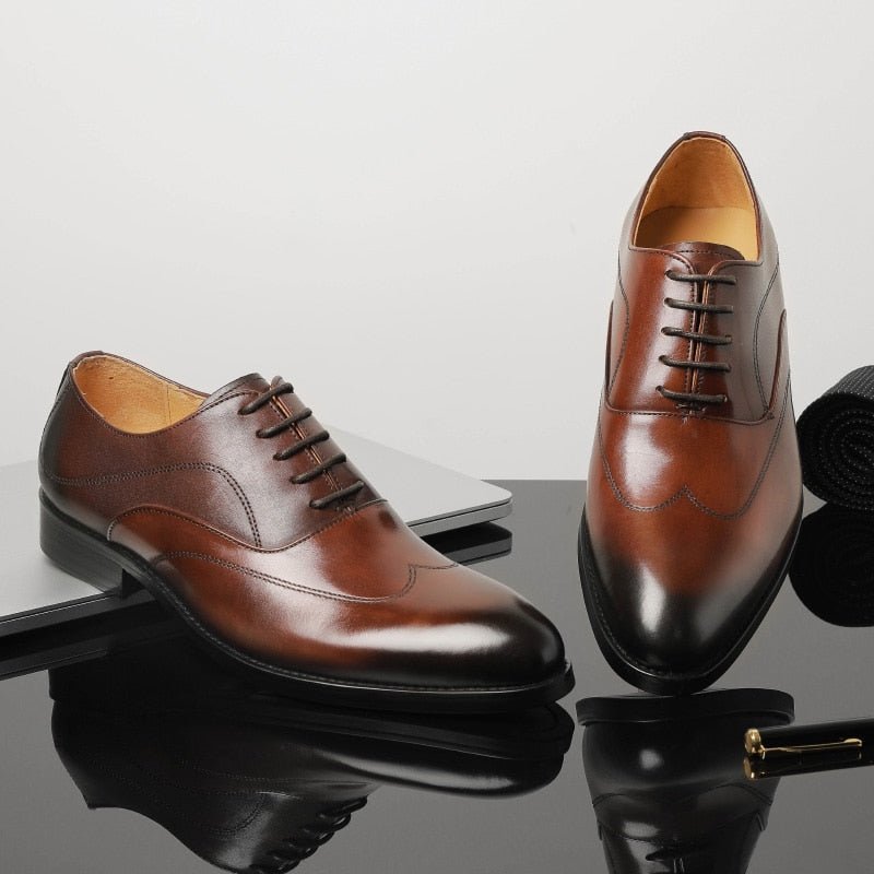 Formele Herenschoenen Exotische Oxford-schoenen Met Veters - Koffie