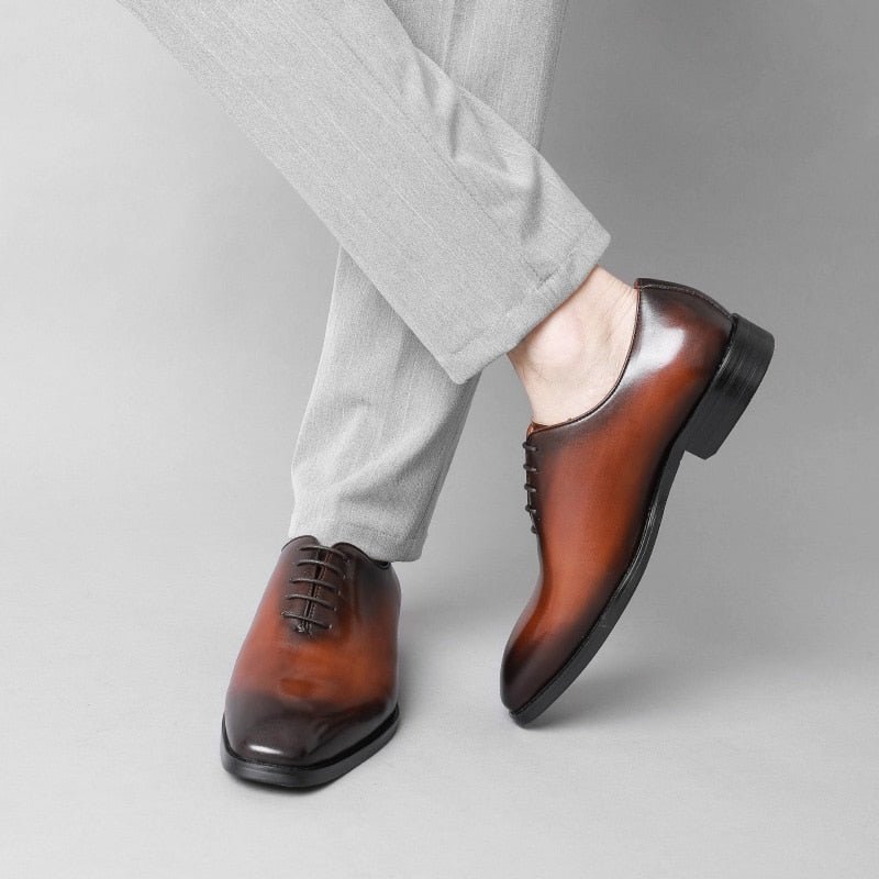 Formele Herenschoenen Exotische Oxford-schoenen Met Veters - Koffie 1