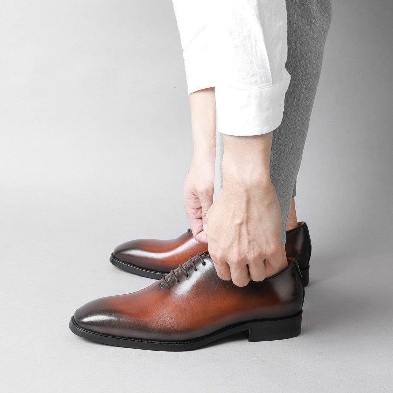 Formele Herenschoenen Exotische Oxford-schoenen Met Veters - Koffie 1