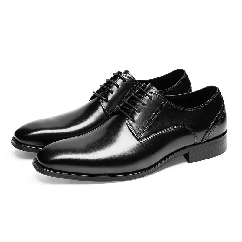 Formele Herenschoenen Exquise Patroon Derbies Nette Schoenen - Zwart