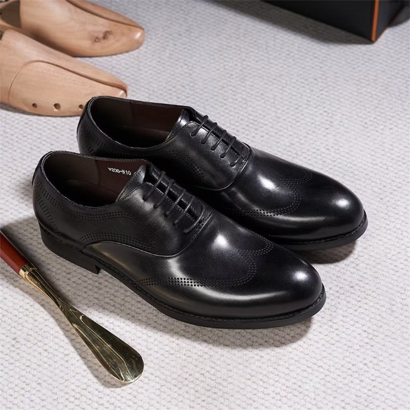 Formele Herenschoenen Klassiek Dapper Lederen Kledingschoenen - Zwart