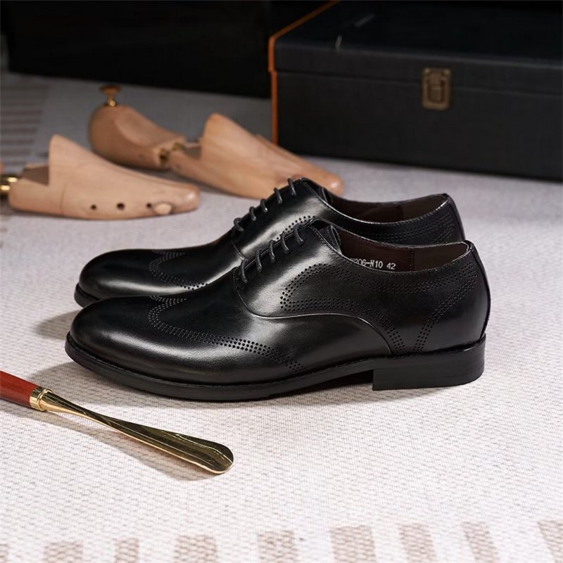 Formele Herenschoenen Klassiek Dapper Lederen Kledingschoenen - Zwart