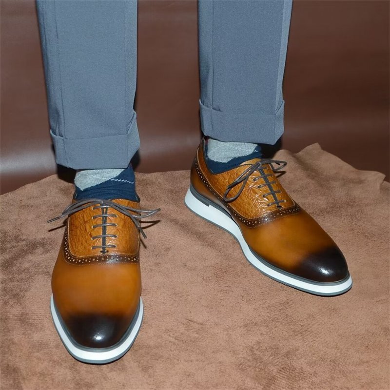 Formele Herenschoenen Klassieke Elegante Veterschoenen - Bruin