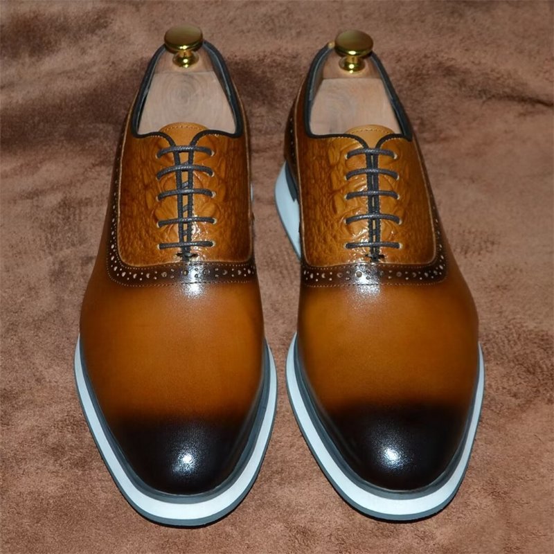 Formele Herenschoenen Klassieke Elegante Veterschoenen - Bruin