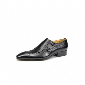 Formele Herenschoenen Leer Luxe Metalen Elegante Brogue-trouwschoenen