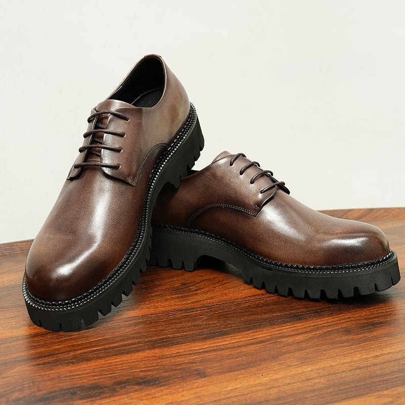 Formele Herenschoenen Luxe Brogue Oxford-schoenen Met Veters - Koffie