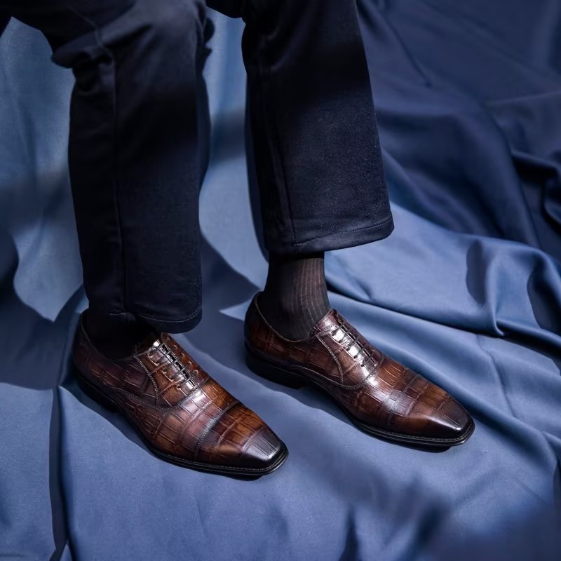 Formele Herenschoenen Luxe Croctex Oxford-schoenen - Koffie