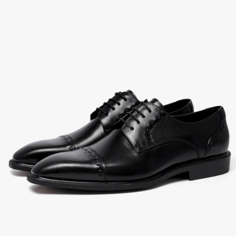 Formele Herenschoenen Luxe Exotische Glanzende Designer Brogue-kledingschoenen - Zwart