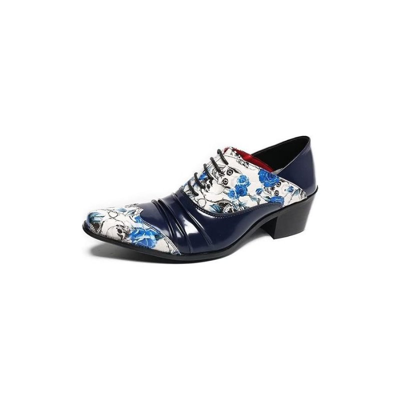 Formele Herenschoenen Luxe Exotische Textuur Lederen Oxford-kledingschoenen - Blauw