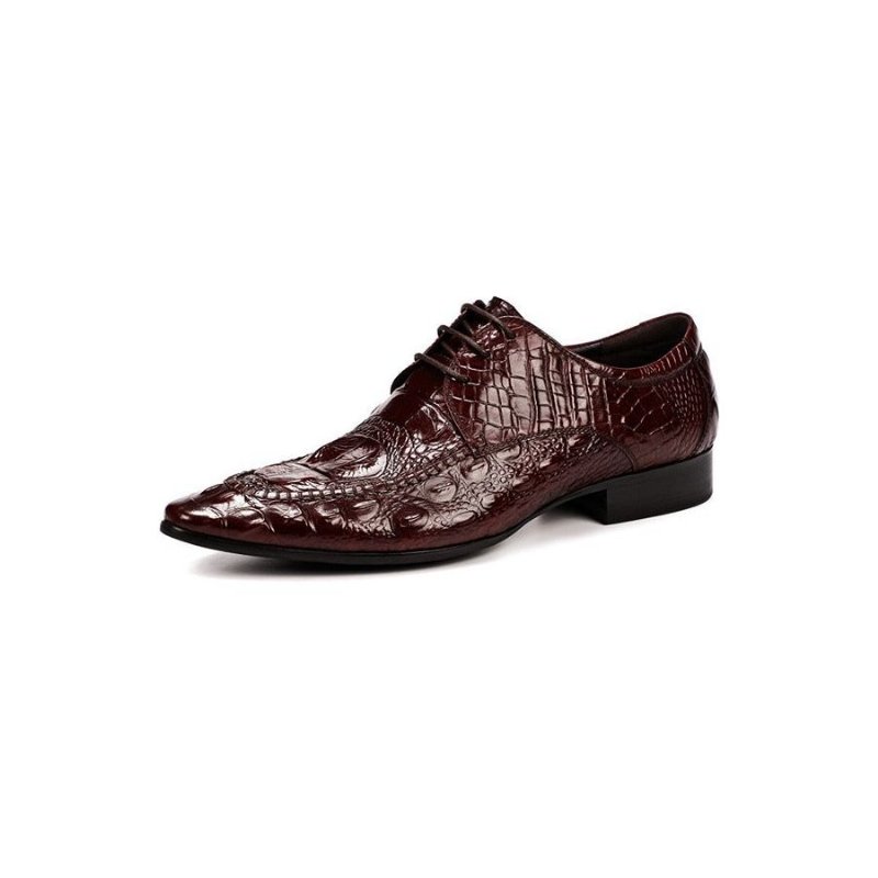 Formele Herenschoenen Luxe Krokodillenleren Oxford-kledingschoenen - Rood