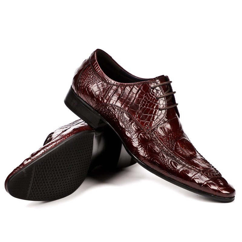 Formele Herenschoenen Luxe Krokodillenleren Oxford-kledingschoenen - Rood