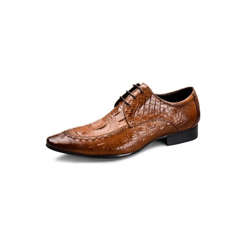 Formele Herenschoenen Luxe Krokodillenleren Oxford-kledingschoenen - Bruin