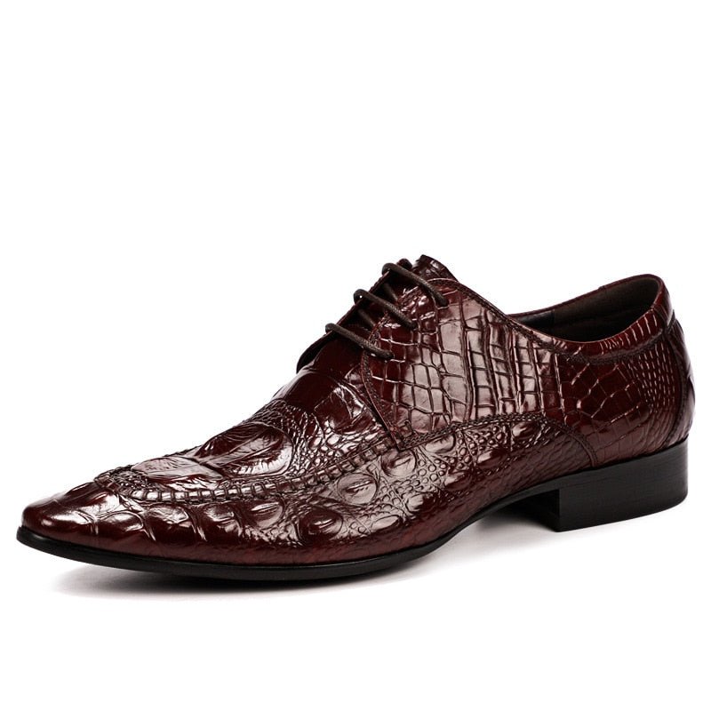 Formele Herenschoenen Luxe Krokodillenleren Oxford-kledingschoenen - Rood