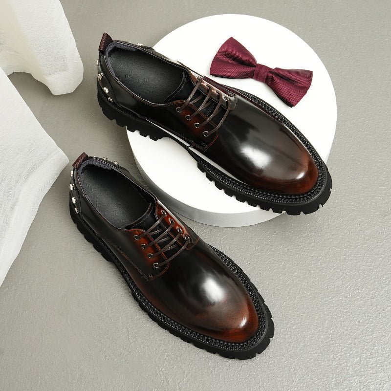 Formele Herenschoenen Luxe Krokodillenleren Oxford-schoenen Met Veters - Koffie