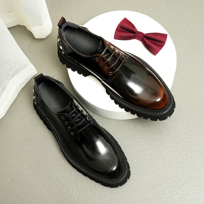 Formele Herenschoenen Luxe Krokodillenleren Oxford-schoenen Met Veters - Koffie