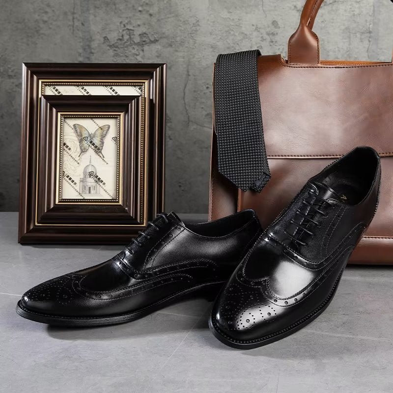 Formele Herenschoenen Luxe Lederen Brogue-schoenen - Zwart