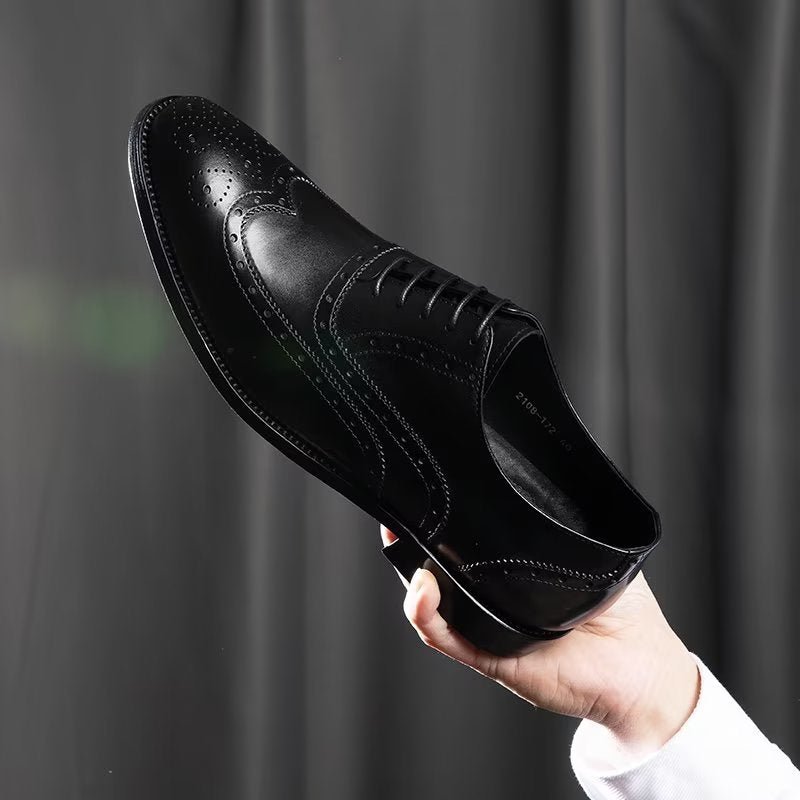 Formele Herenschoenen Luxe Lederen Brogue-schoenen - Zwart