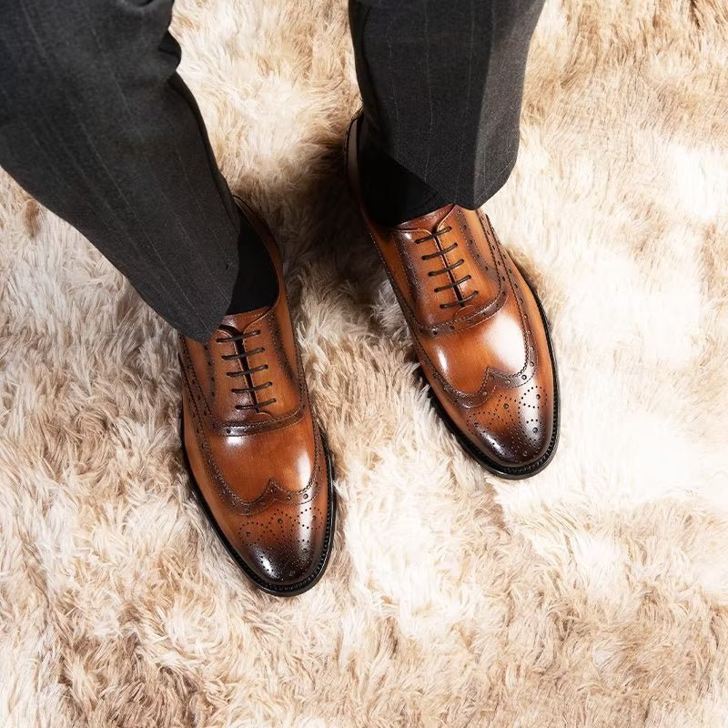 Formele Herenschoenen Luxe Lederen Brogue-schoenen - Koffie