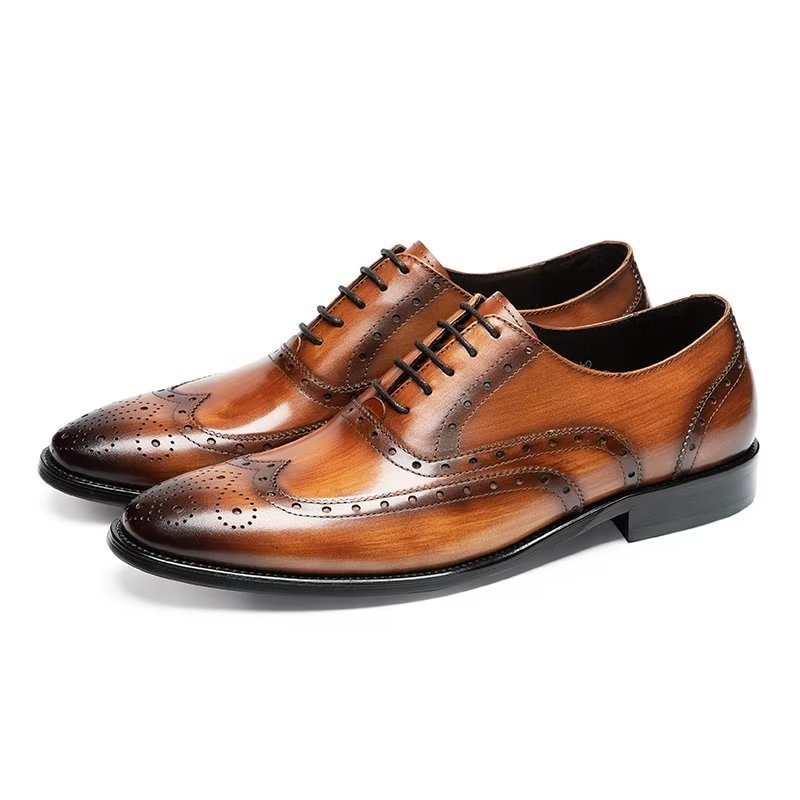 Formele Herenschoenen Luxe Lederen Brogue-schoenen - Koffie