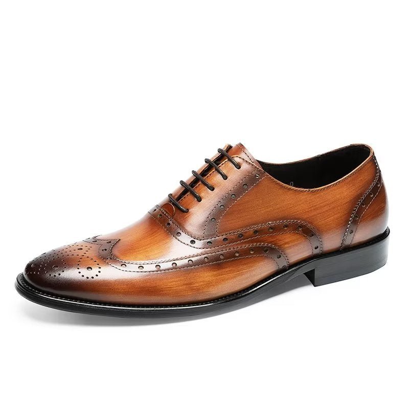 Formele Herenschoenen Luxe Lederen Brogue-schoenen - Koffie