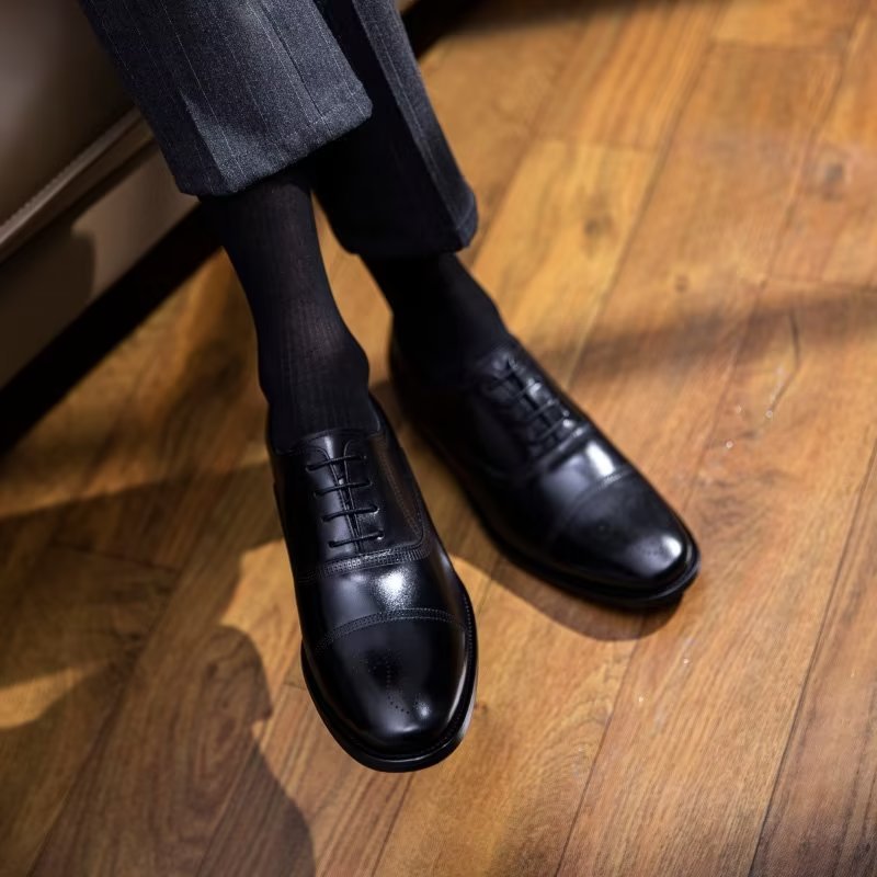 Formele Herenschoenen Luxe Lederen Elegantie Oxford-kledingschoenen - Zwart