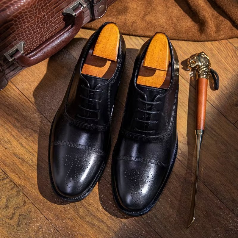 Formele Herenschoenen Luxe Lederen Elegantie Oxford-kledingschoenen - Zwart